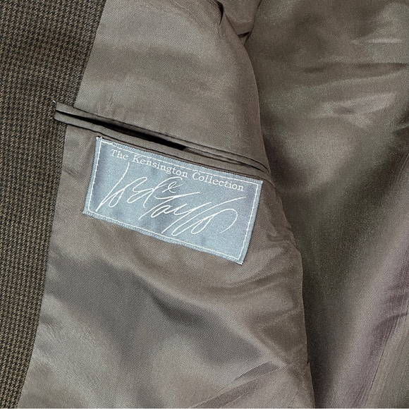 Kensington Collection mens wool blazer made in USA brown houndstooth 44R - Picture 5 of 14